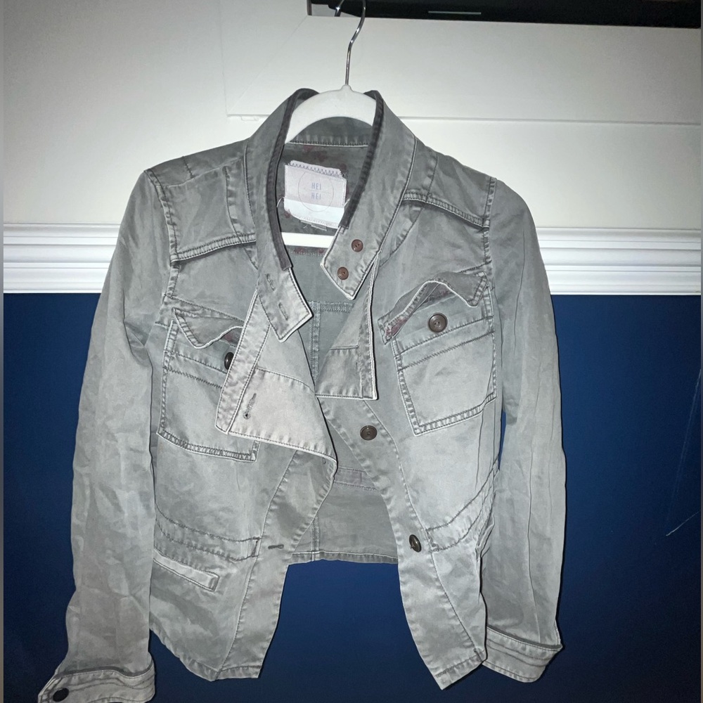 Anthropologie (Hei-Hei brand) grey utility jacket size XS